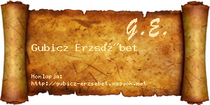 Gubicz Erzsébet névjegykártya